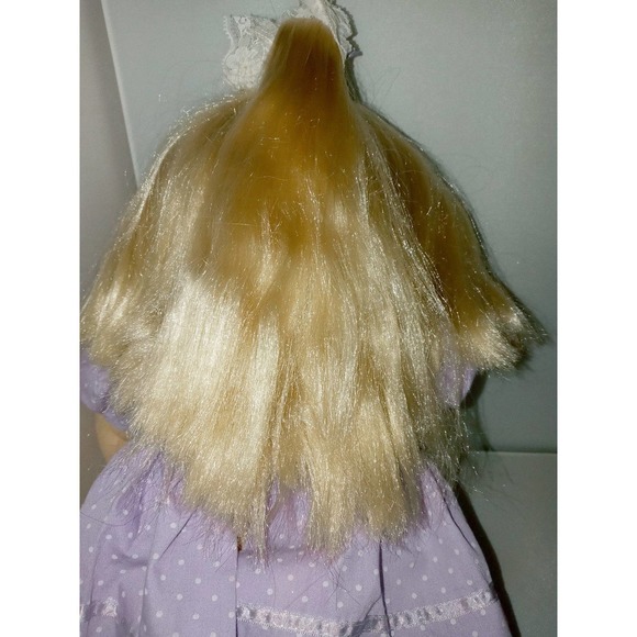 HTF Vtg 1987 Hair Grow Cabbage Patch Lemon Blonde HM 22 Purple Dress P Factory - Picture 8 of 11